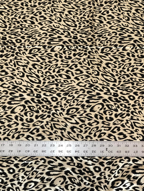 Cheetah Foil Design Nylon Spandex Fabric - Black/Gold, Black/Silver, White/Silver