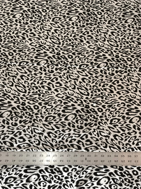 Cheetah Foil Design Nylon Spandex Fabric - Black/Gold, Black/Silver, White/Silver