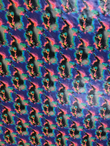 Colorful Abstract Print Polyester Spandex Fabric - Finger Foil Abstract Print, Red/Green, Purple/Green, Yellow/Pink, 58"-60" Width