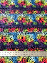 Cheetah Rainbow Print Polyester Spandex Fabric - Rainbow Cheetah Print, 58"-60" Width