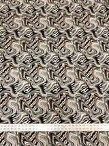 Swirl Abstract Design Polyester Spandex Fabric - Light Weight, 58"-60" Width
