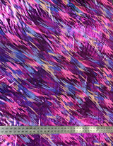 Shiny Hologram Color Splash Polyester Spandex Fabric - Hologram Color Splash, 58" Width