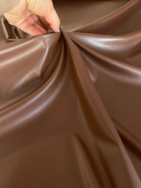 Stretch Faux Leather Chocolate