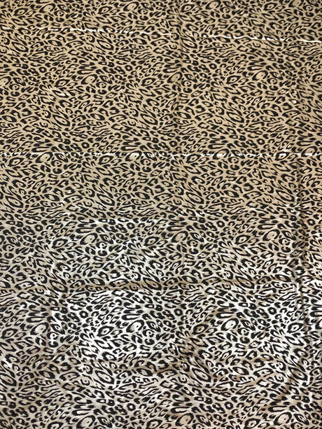 Cheetah Foil Design Nylon Spandex Fabric - Black/Gold, Black/Silver, White/Silver