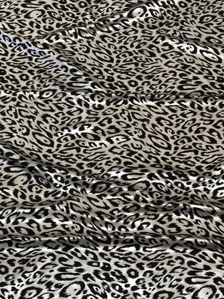 Cheetah Foil Design Nylon Spandex Fabric - Black/Gold, Black/Silver, White/Silver