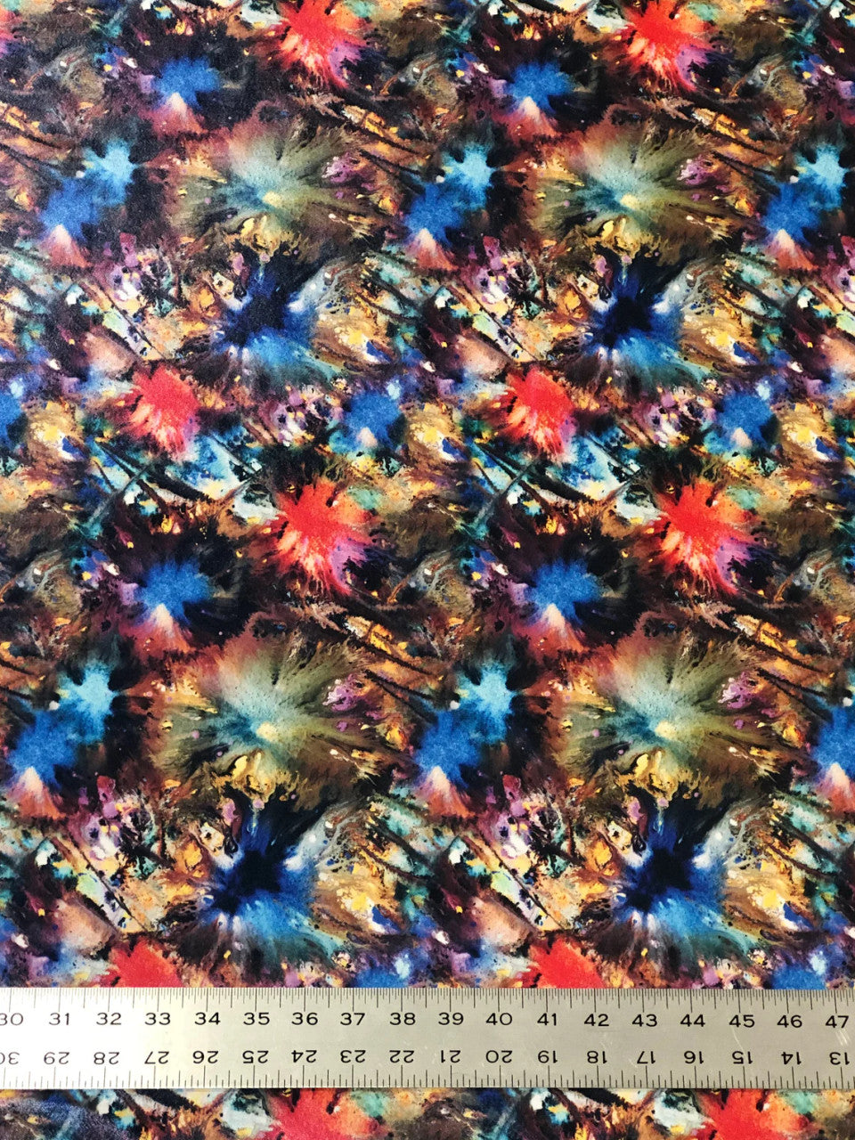 Spiral Abstract Multi Color Design Polyester Spandex Fabric - Multi Color Spiral Abstract, 58"-60" Width