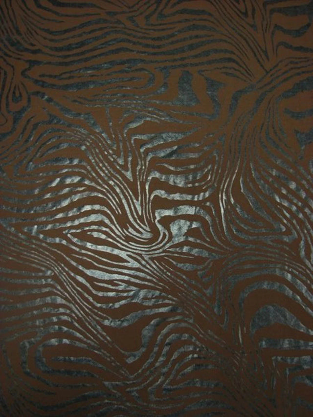 Polyester Spandex Fabric - Shiny Foil Zebra Design, 58 To 60 Inches Wide