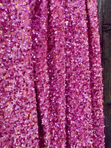 Pink Sequin Stretch Velvet