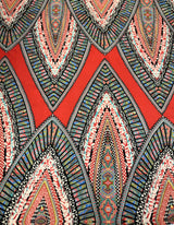 African Print Polyester Spandex Fabric - Big Design, 2 Way Stretch, Light Weight, 58-60" Width