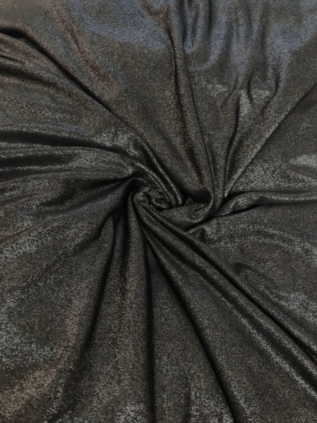 Black W/ Silver Lurex Polyester Spandex Fabric - Black, Silver Lurex, 58"-60" Width