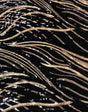 Sequin Wave 100 Percent Polyester Mesh Fabric - Black, Rose Gold, Matte Gold Sequins, 50" Width