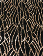 Rose Gold Sequins On 100 Percent Polyester Mesh Fabric - Rose Gold Sequins, Sheer Mesh, 50" Width