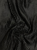 Polyester Pleated Textured Velvet Fabric - Rust, Black, 55-58" Width