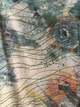 Vintage Abstract Design Gold Glitters Polyester Spandex Fabric - Abstract Pattern, Gold, 58"-60" Width