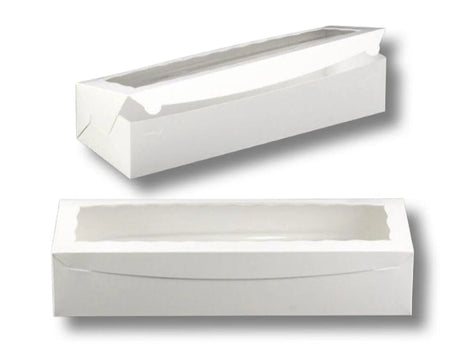 Cupcake box 12 count 20" x 7" x 4" White Lock & Tab Box with Window and cupcake insert 1-Dozen in Two Rows