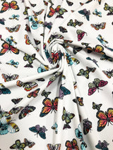 Nylon Spandex Fabric - Medium Weight, 4-Way Stretch, Butterfly Print, 57-58" Width