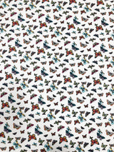Nylon Spandex Fabric - Medium Weight, 4-Way Stretch, Butterfly Print, 57-58" Width