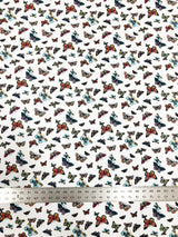 Nylon Spandex Fabric - Medium Weight, 4-Way Stretch, Butterfly Print, 57-58" Width