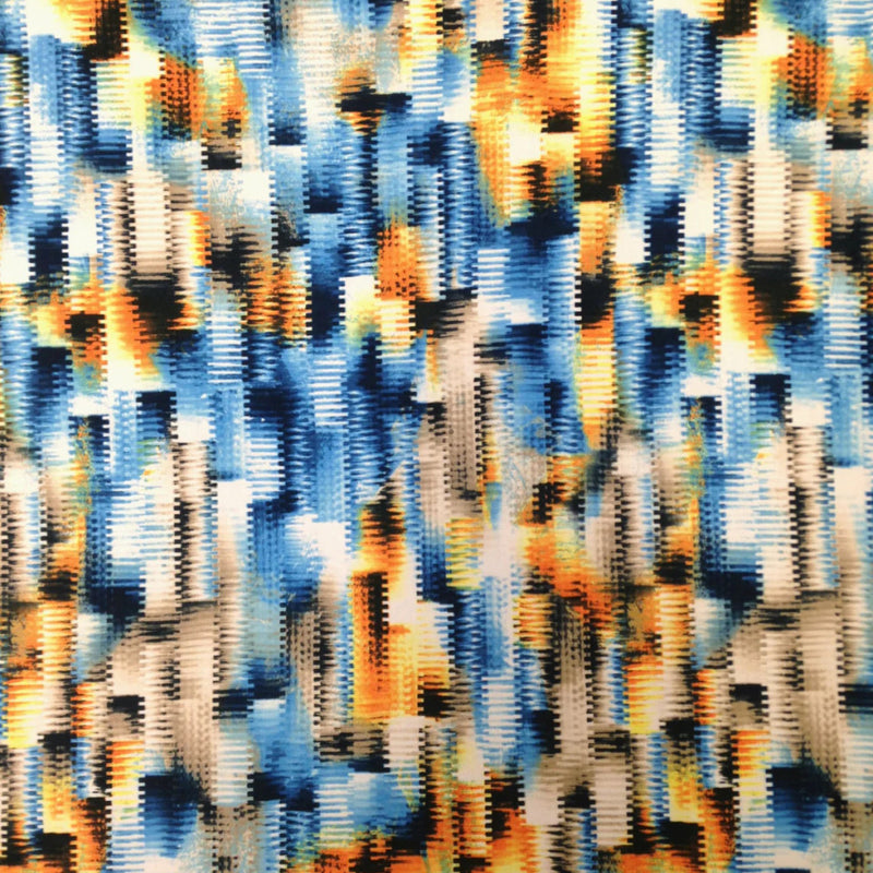 Abstract Pattern Polyester Spandex Knit Jersey Fabric - Abstract Print, Lightweight, 58"- 60" Wide