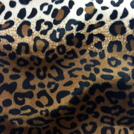 Leopard Print Velboa Faux Fur Fabric - Leopard Print, 60" Width (1 Yard)