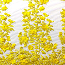 3D Embroidered Satin Floral Pearl Lace Fabric - 100 Percent Polyester Fabric, Floral Pearl Embroidery, 52" Width, 12" Panel (1 Yard)