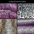 Leopard Print Faux Fur Trim Faux Fur Fabric - Multi-Color Leopard Print, 1.5" Width (1 Yard)