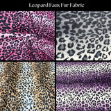 Leopard Print Faux Fur Trim Faux Fur Fabric - Multi-Color Leopard Print, 1.5" Width (1 Yard)