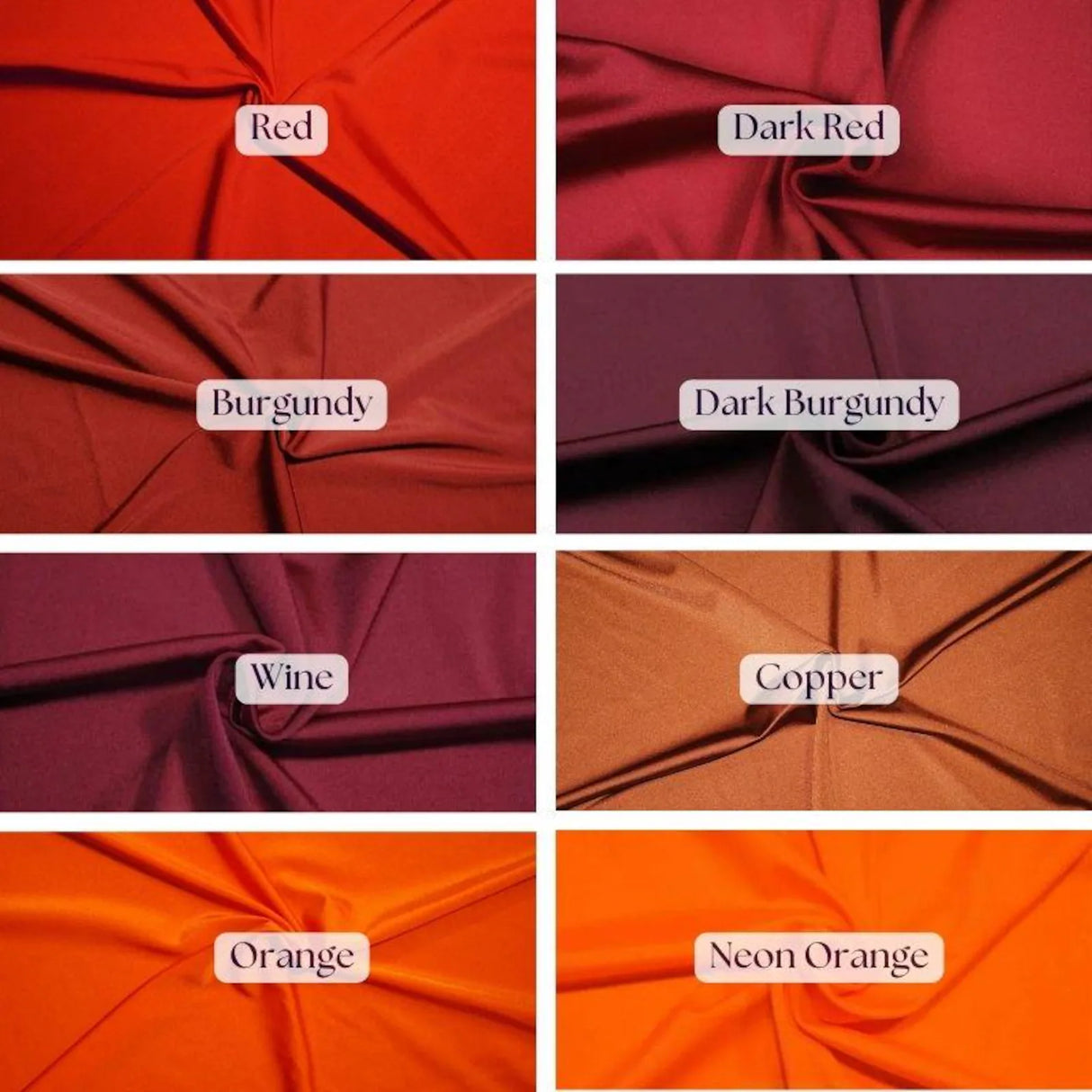 1 Yard Orange Shiny Milliskin Nylon Spandex 4-Way Stretch Fabric 60" Width