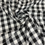 Checkered Gingham Polyester Fabric - 1-Inch Checkered Pattern, 60" Width