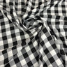 Checkered Gingham Polyester Fabric - 1-Inch Checkered Pattern, 60" Width