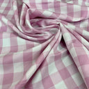 Checkered Gingham Polyester Fabric - 1-Inch Checkered Pattern, 60" Width
