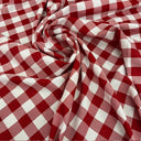 Checkered Gingham Polyester Fabric - 1-Inch Checkered Pattern, 60" Width