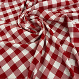 Checkered Gingham Polyester Fabric - 1-Inch Checkered Pattern, 60" Width