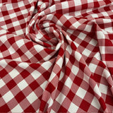 Checkered Gingham Polyester Fabric - 1-Inch Checkered Pattern, 60" Width