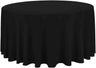 Polyester Round Tablecloth Polyester Fabric - 120" Round, Wrinkle-Resistant, Reusable, Black, Ivory, Navy, Red, Royal, White
