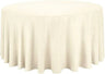 Polyester Round Tablecloth Polyester Fabric - 120" Round, Wrinkle-Resistant, Reusable, Black, Ivory, Navy, Red, Royal, White