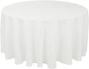Polyester Round Tablecloth Polyester Fabric - 120" Round, Wrinkle-Resistant, Reusable, Black, Ivory, Navy, Red, Royal, White
