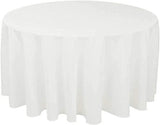 Polyester Round Tablecloth Polyester Fabric - 120" Round, Wrinkle-Resistant, Reusable, Black, Ivory, Navy, Red, Royal, White