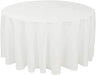 Polyester Round Tablecloth Polyester Fabric - 120" Round, Wrinkle-Resistant, Reusable, Black, Ivory, Navy, Red, Royal, White