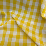 Checkered Gingham Polyester Fabric - 1-Inch Checkered Pattern, 60" Width