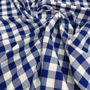 Checkered Gingham Polyester Fabric - 1-Inch Checkered Pattern, 60" Width