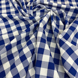 Checkered Gingham Polyester Fabric - 1-Inch Checkered Pattern, 60" Width