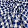 Checkered Gingham Polyester Fabric - 1-Inch Checkered Pattern, 60" Width