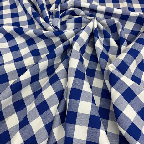 1 Yard Checkered Gingham Polyester Fabric Classic Pattern for Apparel and Home Decor 60 Inch Width