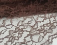 Brown Floral Raschel Lace Fabric,