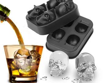 Halloween Skull 4pc Ice Mold Candy Chocolate Cupcakes