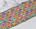 Embroidered Trim Multi-Color Beaded Sequined 2.25"