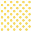 1″ One Inch Yellow Polka Dot on White Poly Cotton Fabric