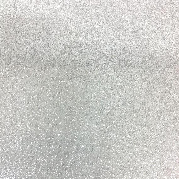 White Glitter Sparkle Metallic Faux Fake Leather Vinyl Fabric,