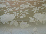 1 Yard Shiny Gold Satin Jacquard Fabric with Floral Design for Apparel 54 Inch Width